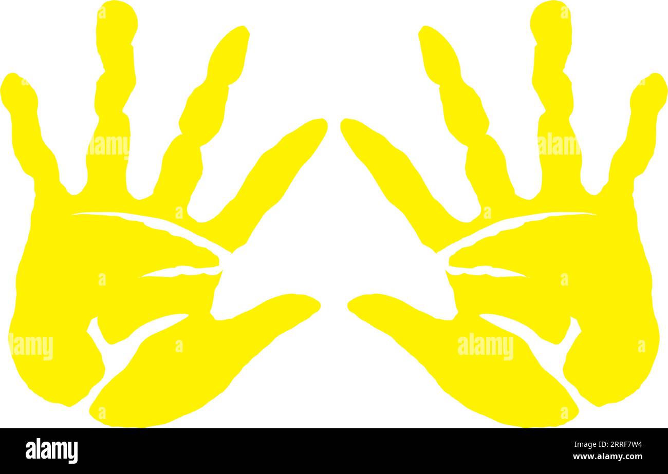 handprint paint colors yellow Stock Vector Image & Art Alamy