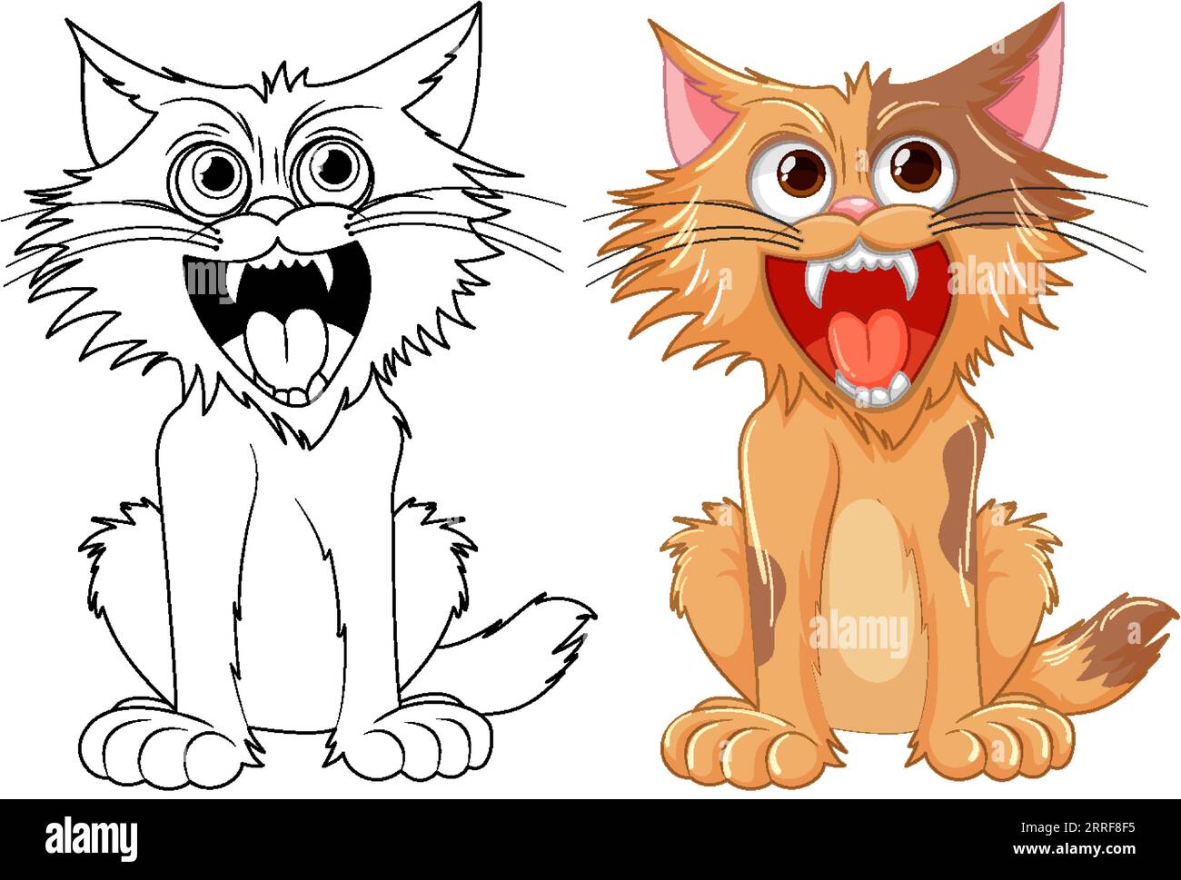 cute cartoon angry cat Stock Vector Image & Art - Alamy