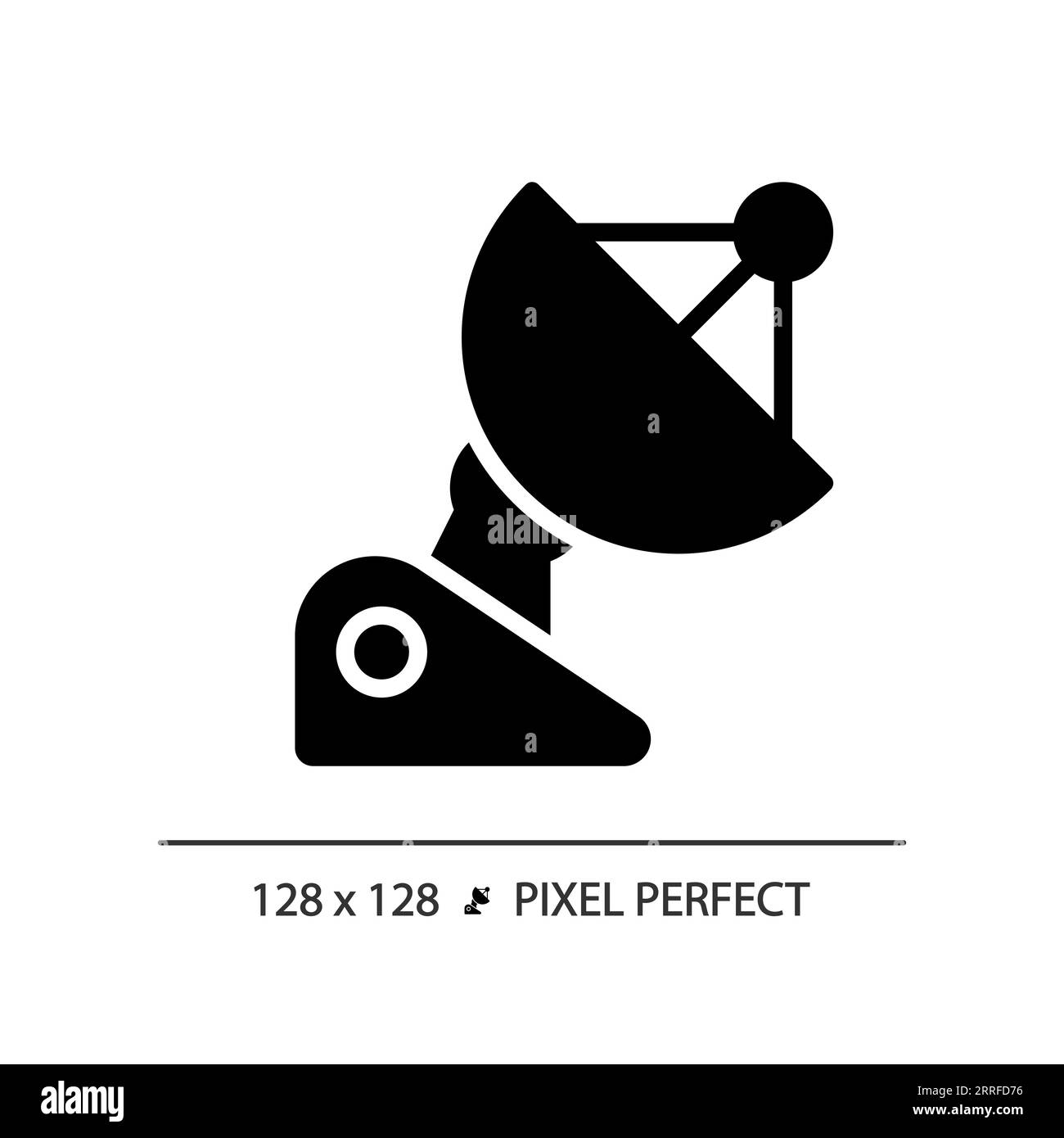 Parabolic dish pixel perfect black glyph icon Stock Vector