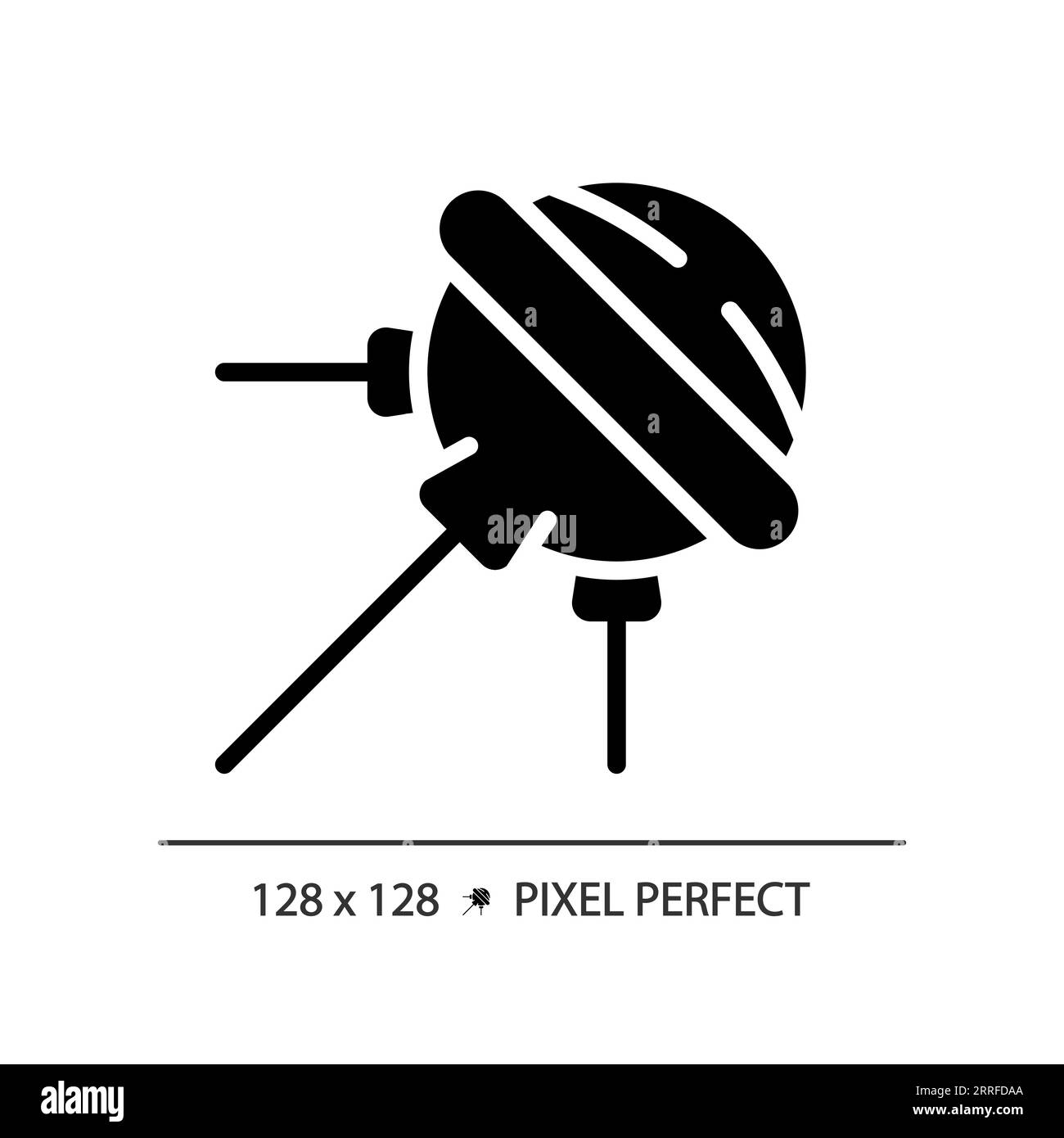 Sputnik pixel perfect black glyph icon Stock Vector