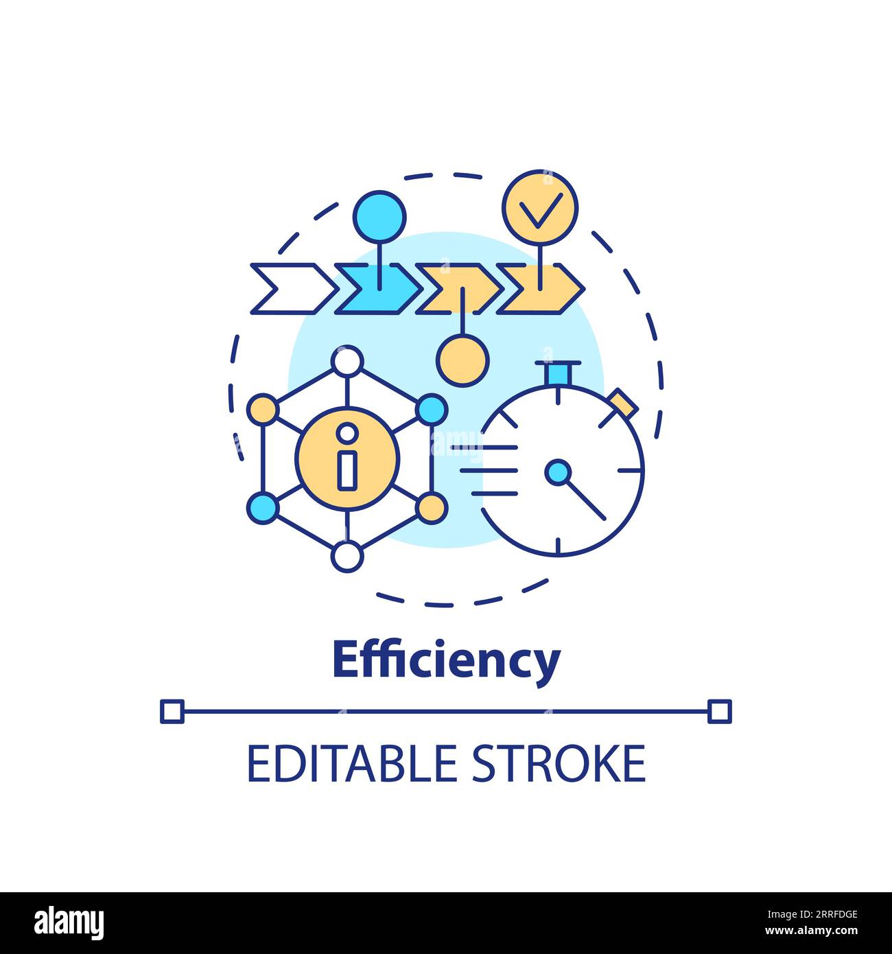2D customizable thin line icon efficiency concept Stock Vector