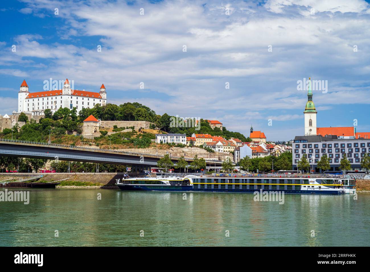 Cruise ship on Danube river, Bratislava, Slovakia Stock Photo