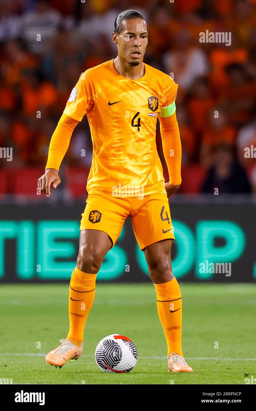 EINDHOVEN, NETHERLANDS - SEPTEMBER 7: Virgil van Dijk (Netherlands) during the Euro 2024 Qualifier - Group B match of Netherlands and Greece at Philip Stock Photo