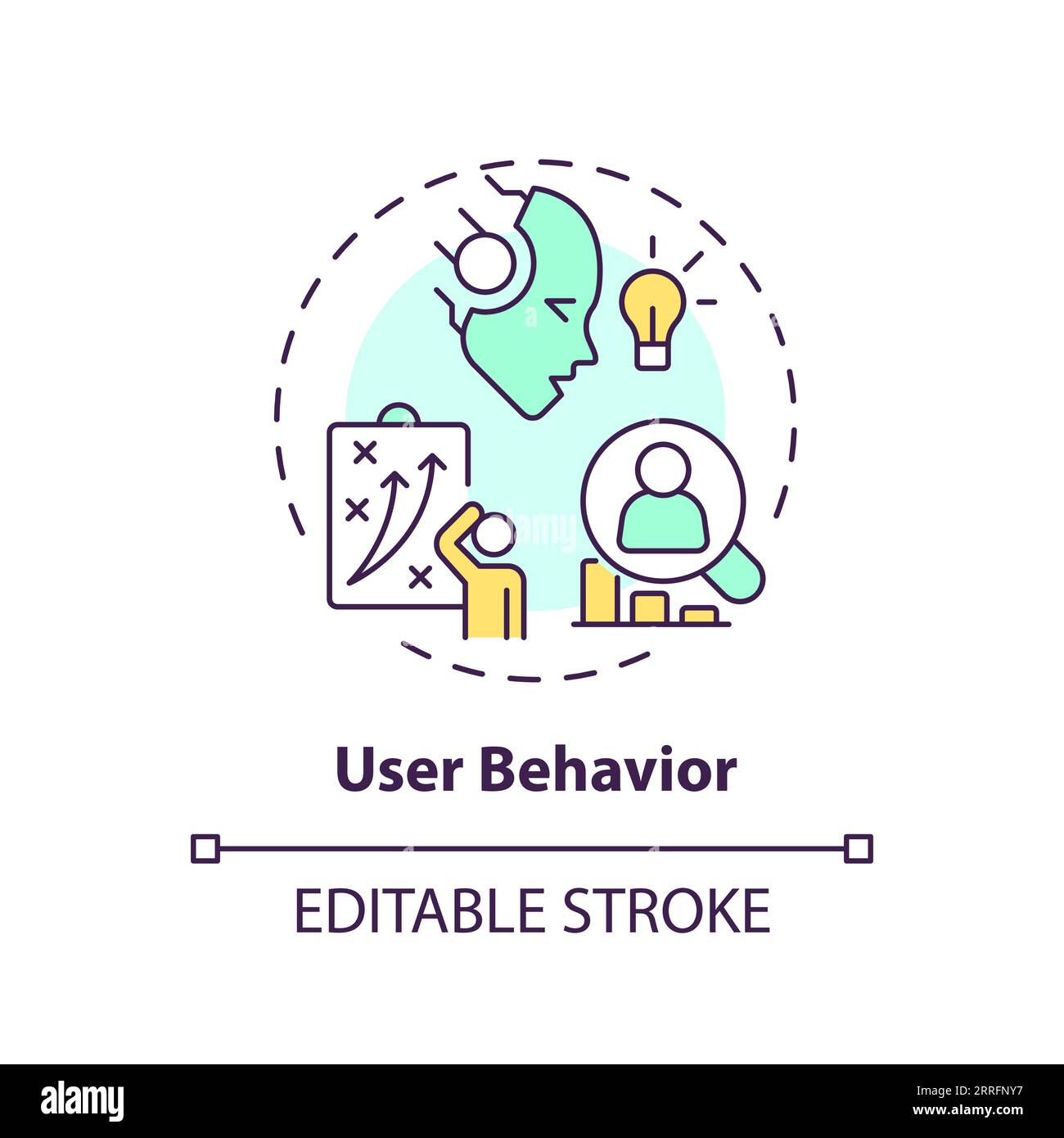 2D customizable user behavior line icon concept Stock Vector