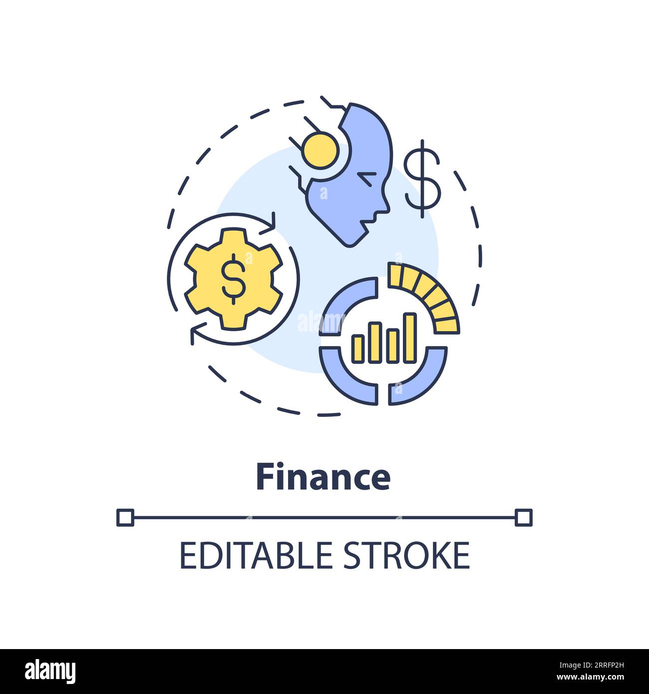 2D customizable finance line icon concept Stock Vector