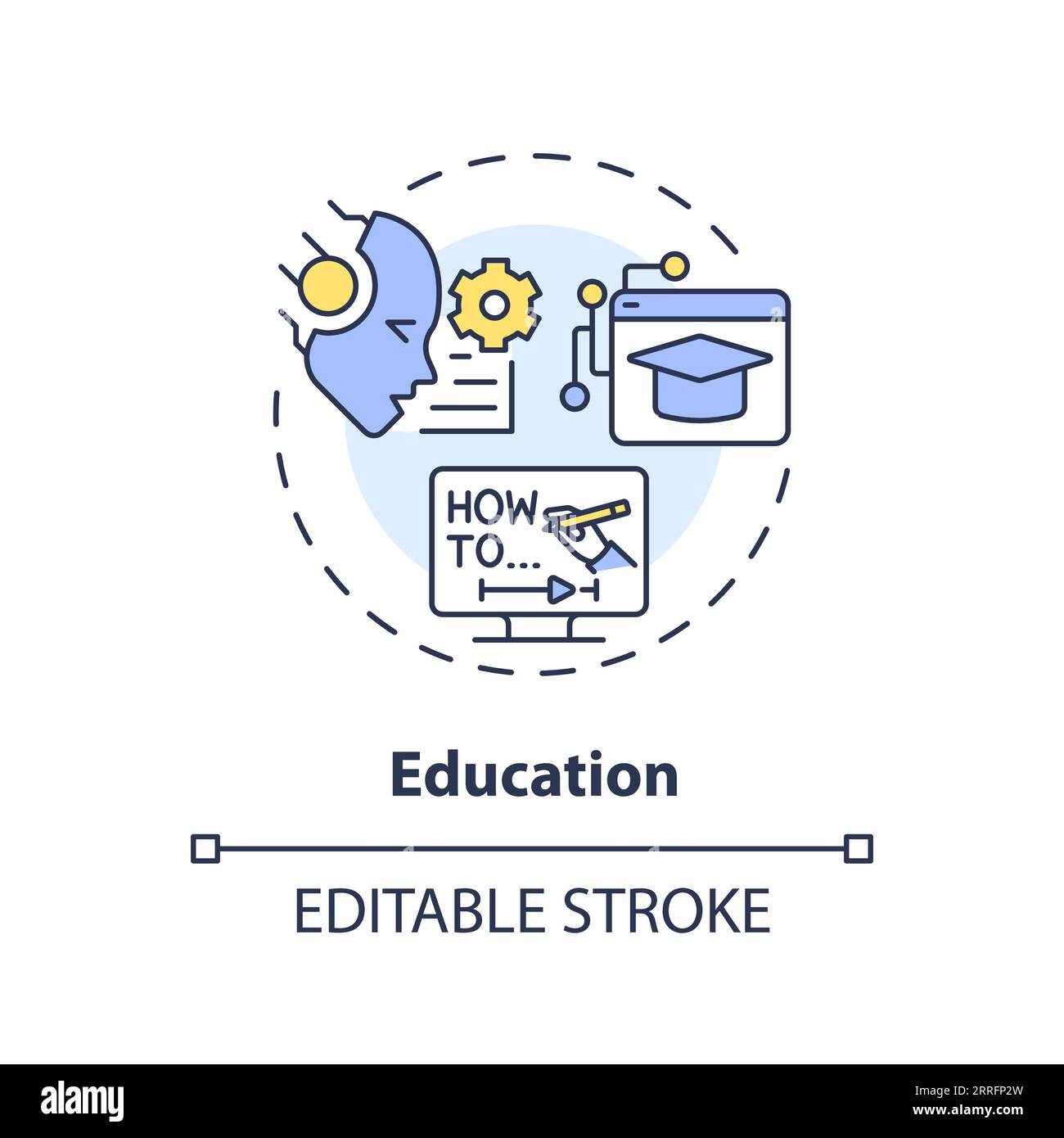 2D customizable education line icon concept Stock Vector