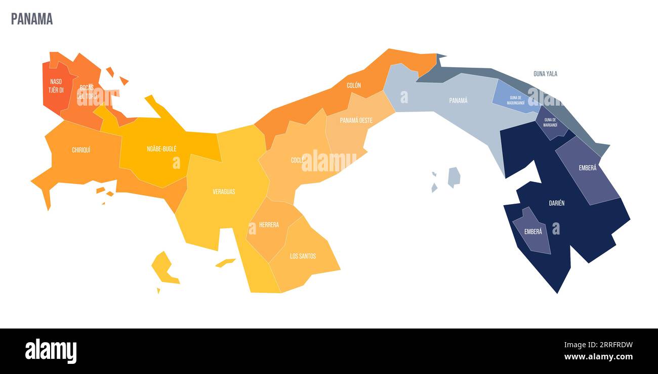 Panama political map of administrative divisions provinces. Colorful
