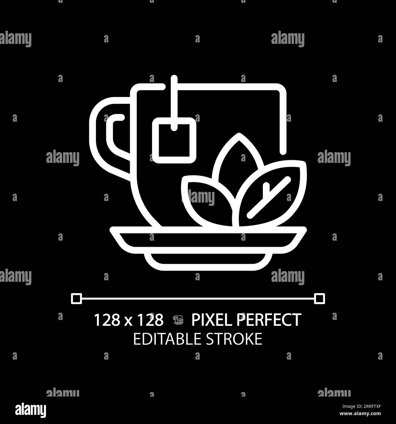 2D customizable herbal tea white linear icon Stock Vector Image & Art ...