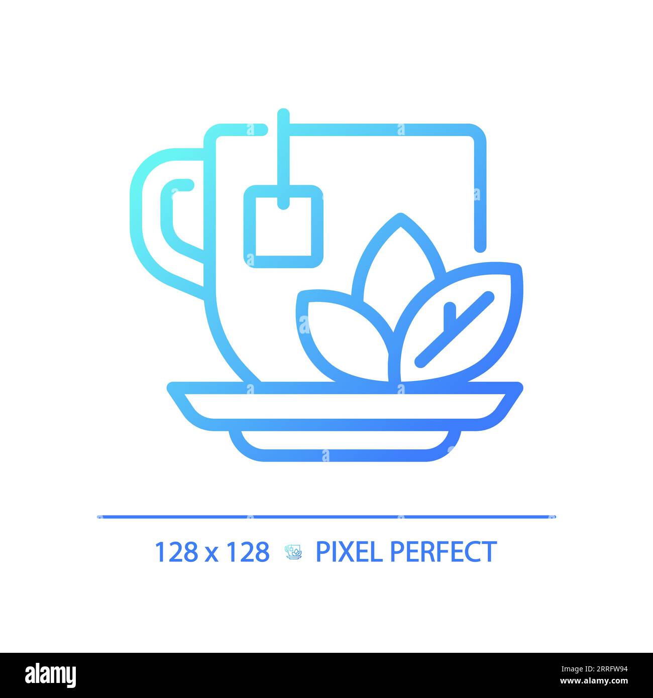 Blue gradient herbal tea linear icon Stock Vector