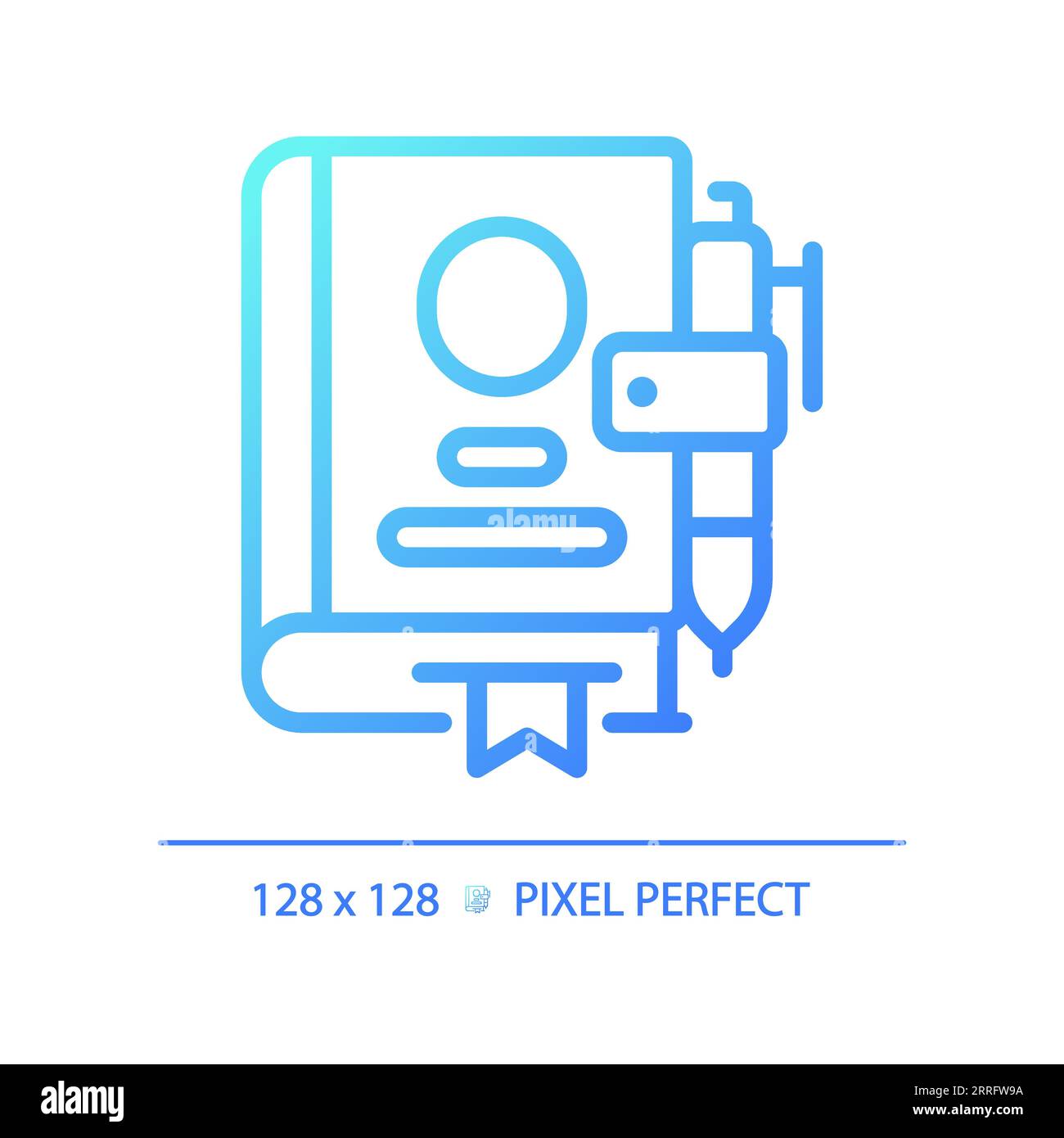 Blue gradient book linear icon Stock Vector