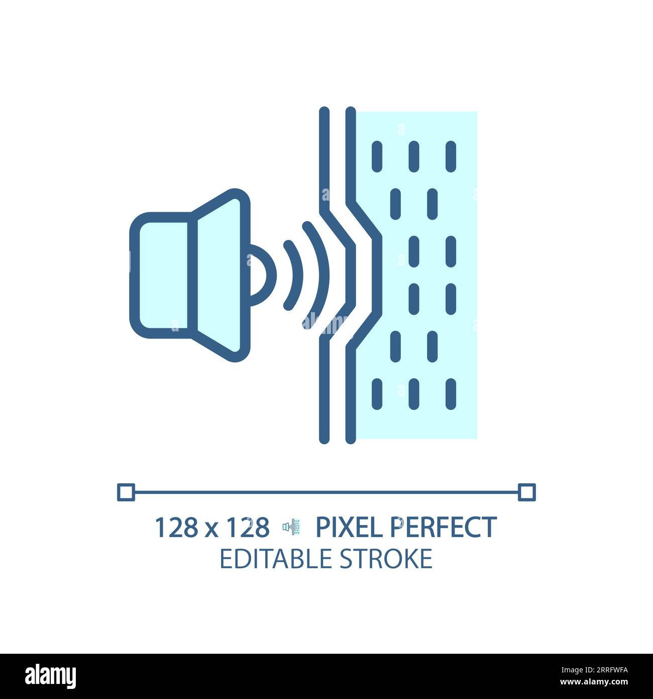 Customizable soundproof material blue thin linear icon Stock Vector