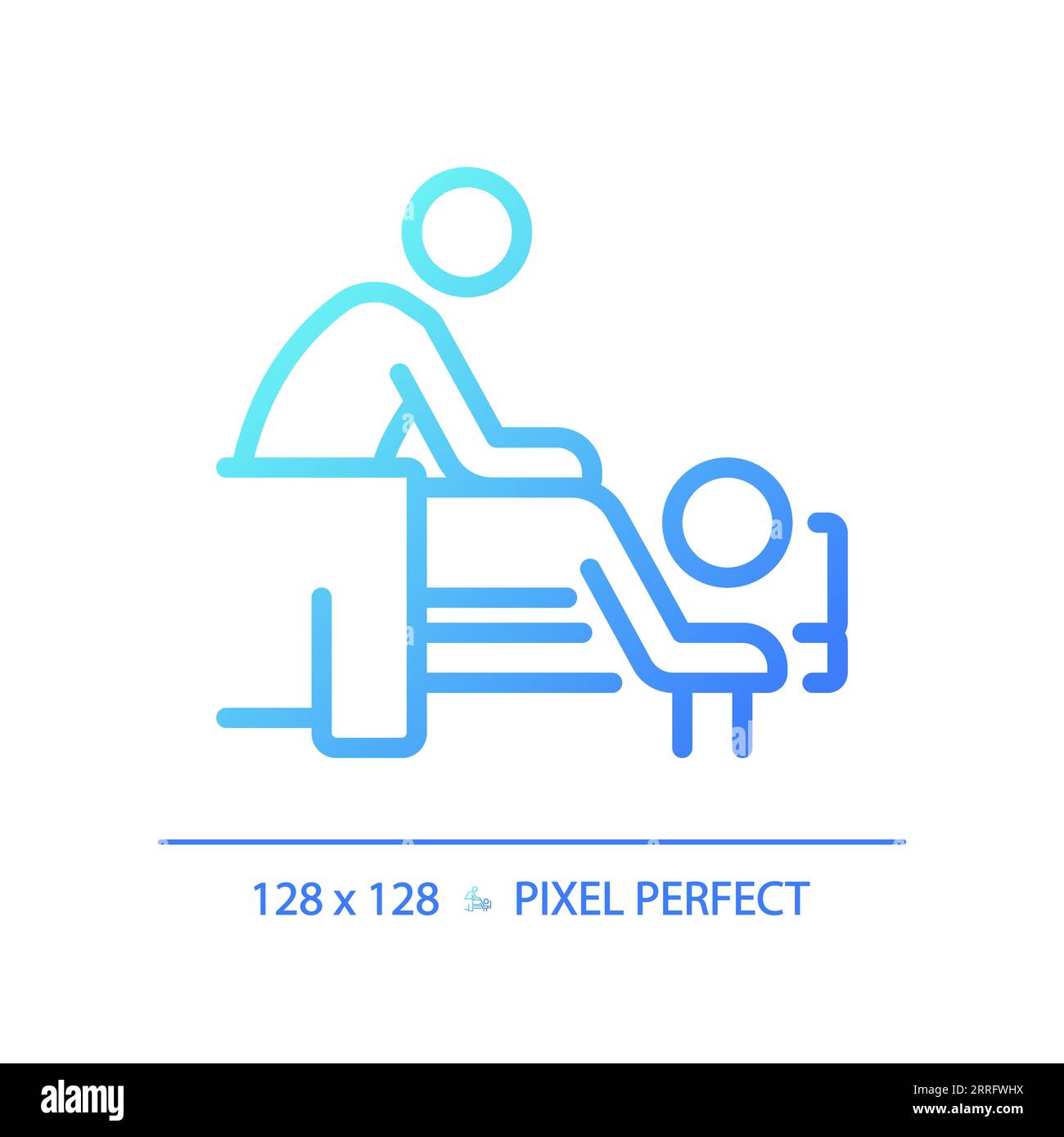 Blue gradient body massage linear icon Stock Vector