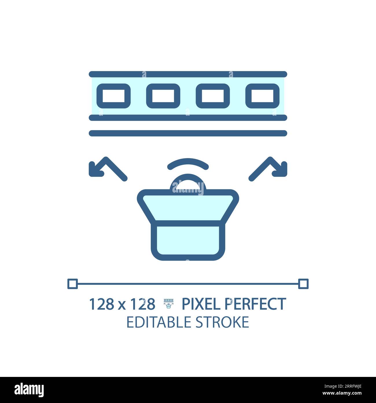 Customizable resilient sound channel blue thin linear icon Stock Vector