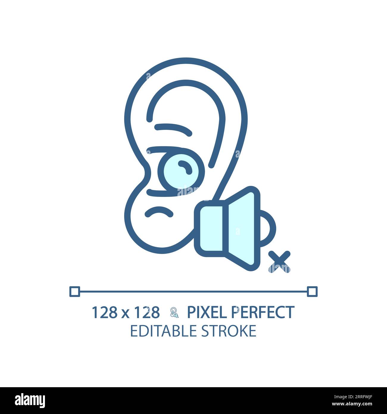 Customizable earplug blue thin linear icon Stock Vector
