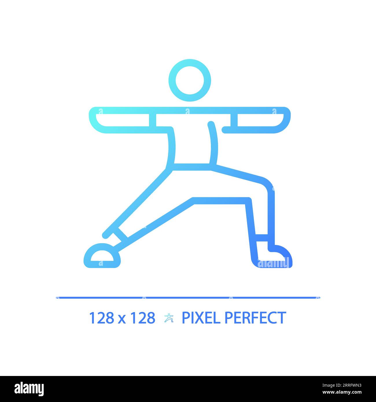 Blue gradient yoga exercise linear icon Stock Vector