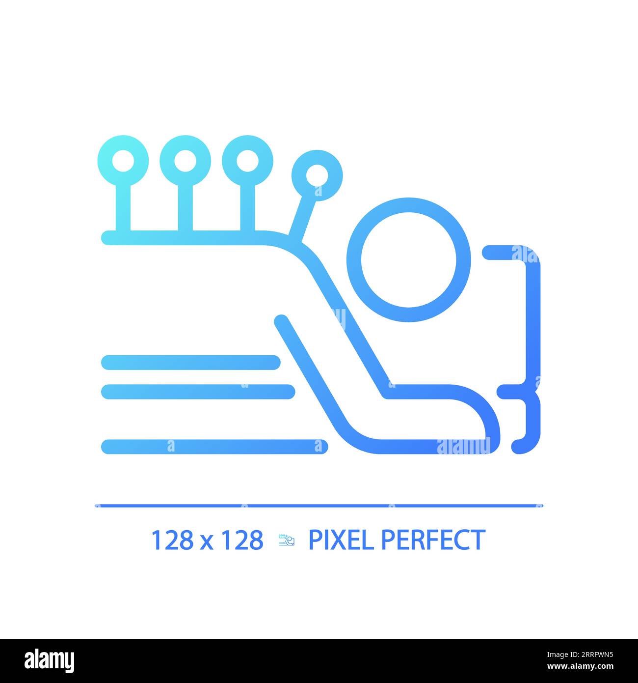 Blue gradient acupuncture linear icon Stock Vector