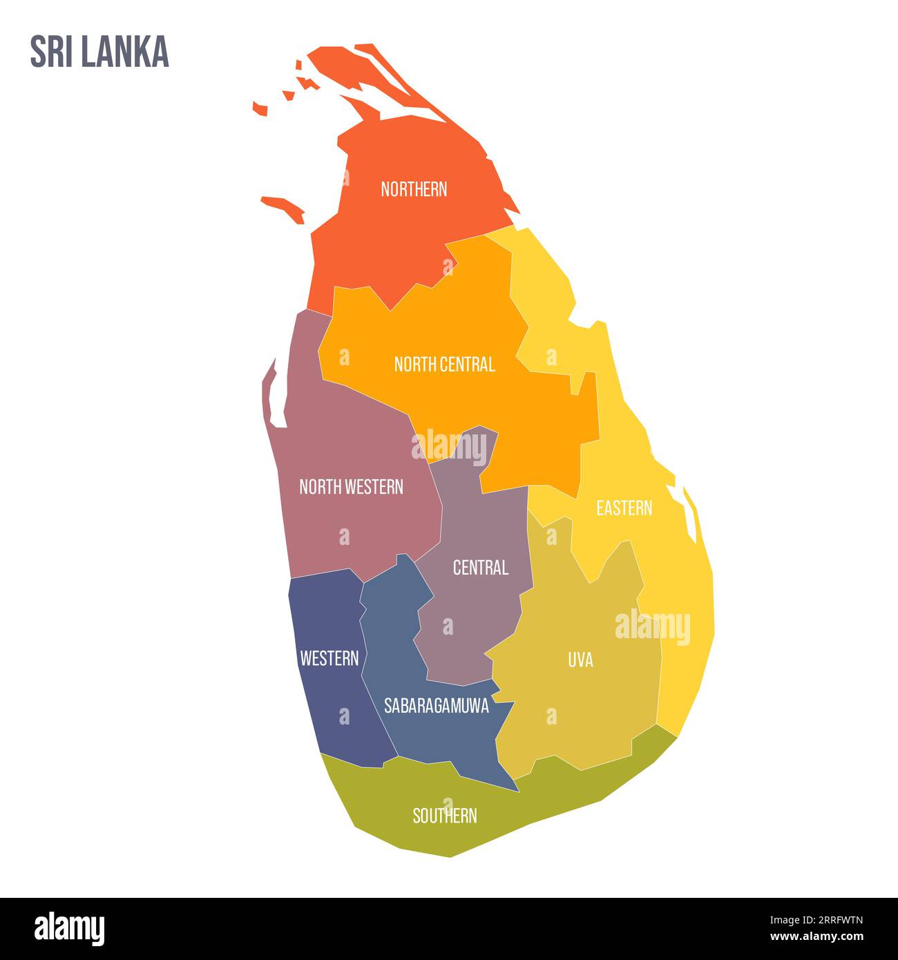 Sri Lanka political map of administrative divisions - provinces ...