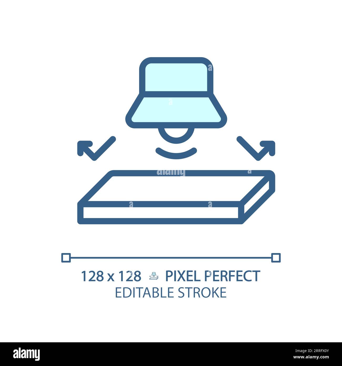 Customizable soundproof flooring blue thin linear icon Stock Vector