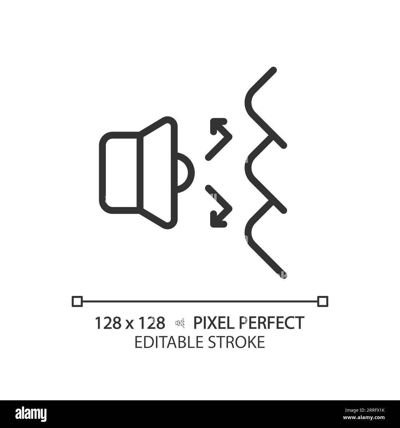 Customizable sound deflection black thin linear icon Stock Vector
