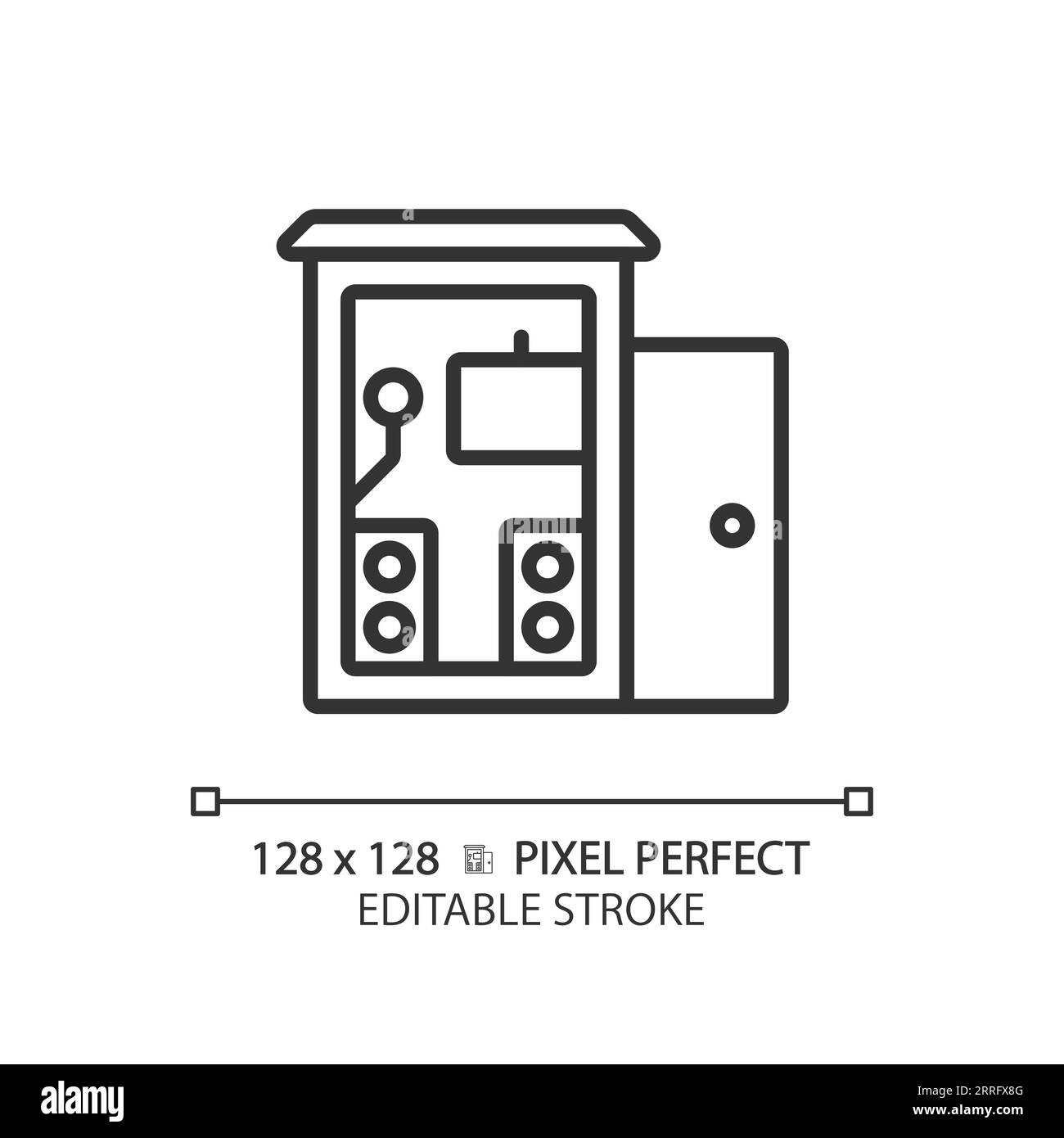 Customizable soundproof music studio black thin linear icon Stock Vector