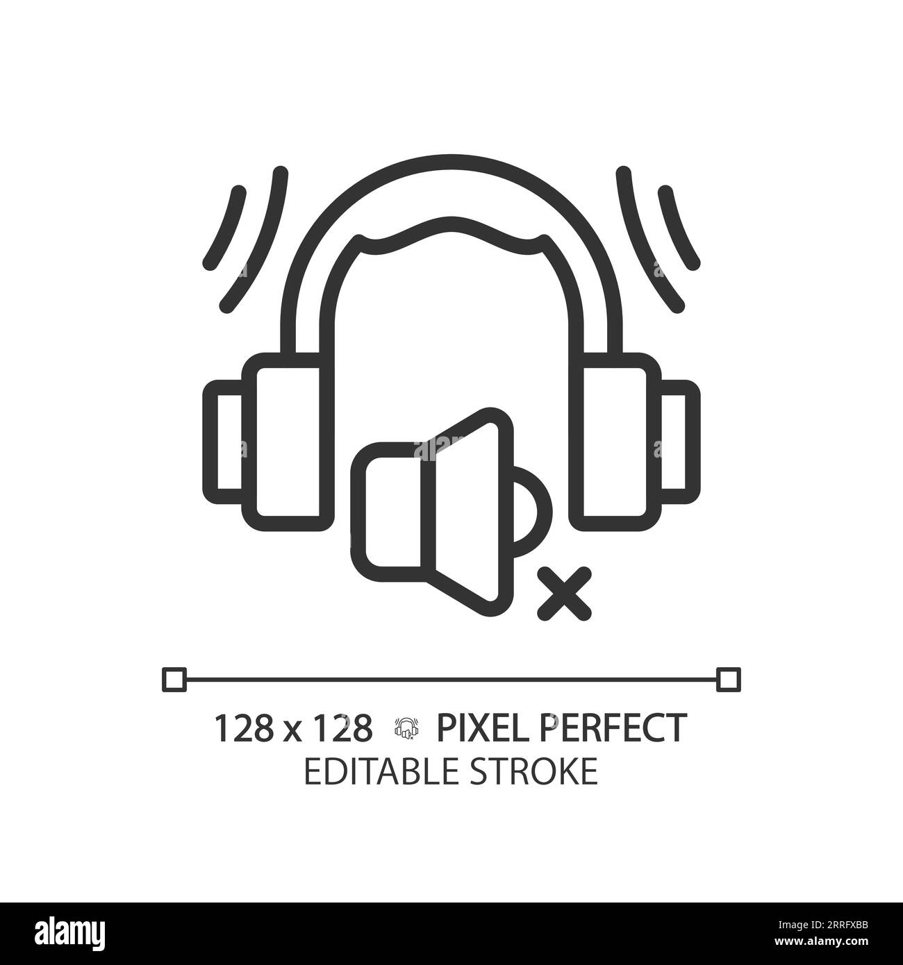 Customizable earmuffs black thin linear icon Stock Vector
