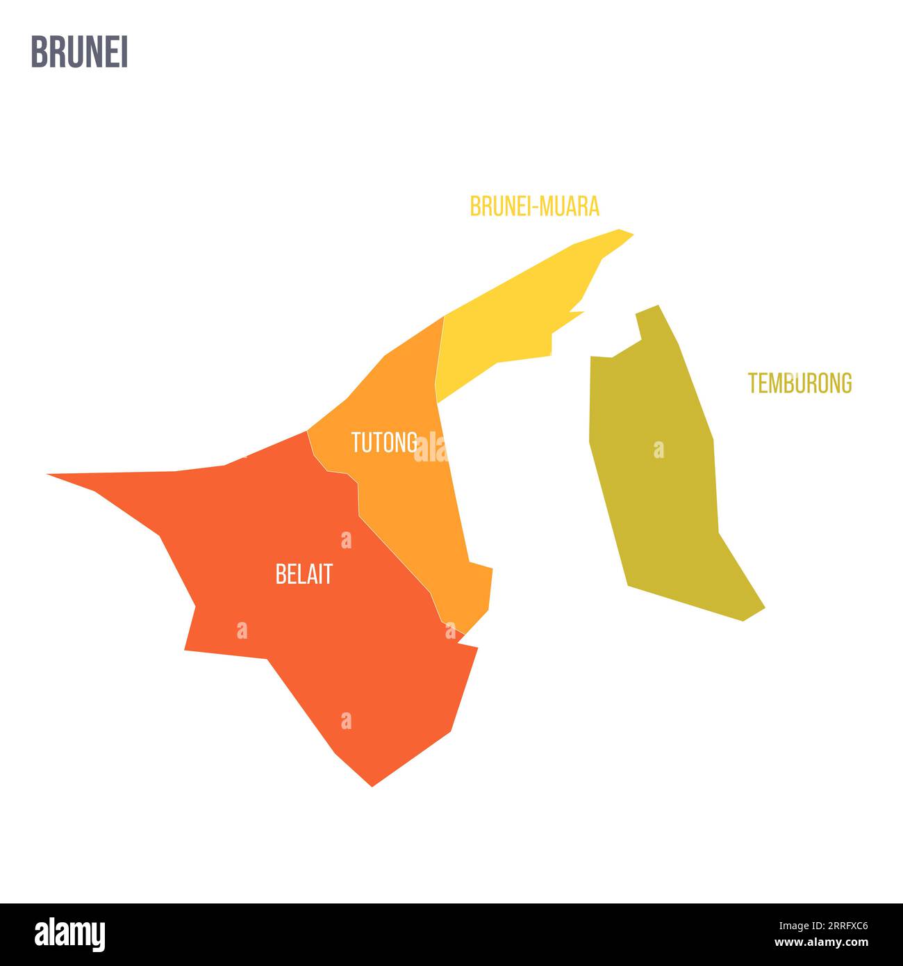 Brunei Political Map Of Administrative Divisions Districts Colorful Brunei Political Map Of Administrative Divisions Districts Colorful Spectrum Political Map With Labels And Country Name 2RRFXC6