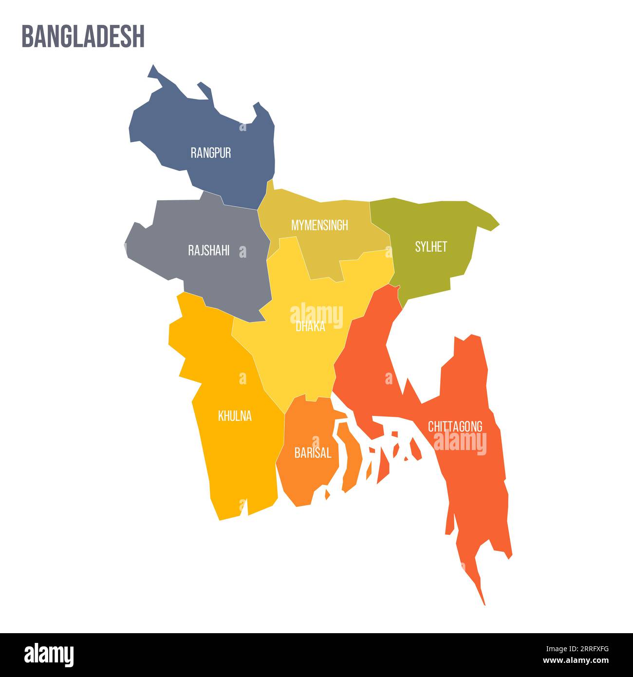 Bangladesh Political Map Of Administrative Divisions Divisions Bangladesh Political Map Of Administrative Divisions Divisions Colorful Spectrum Political Map With Labels And Country Name 2RRFXFG