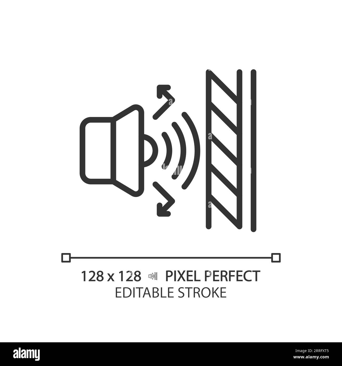 Customizable soundproof layer black thin linear icon Stock Vector