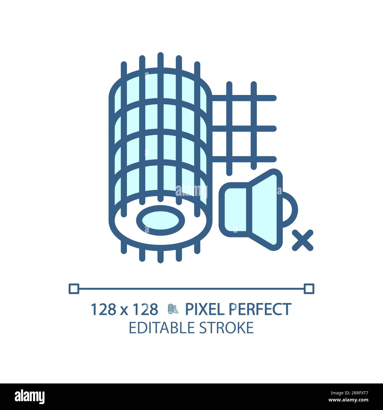 Customizable soundproof mesh blue thin linear icon Stock Vector