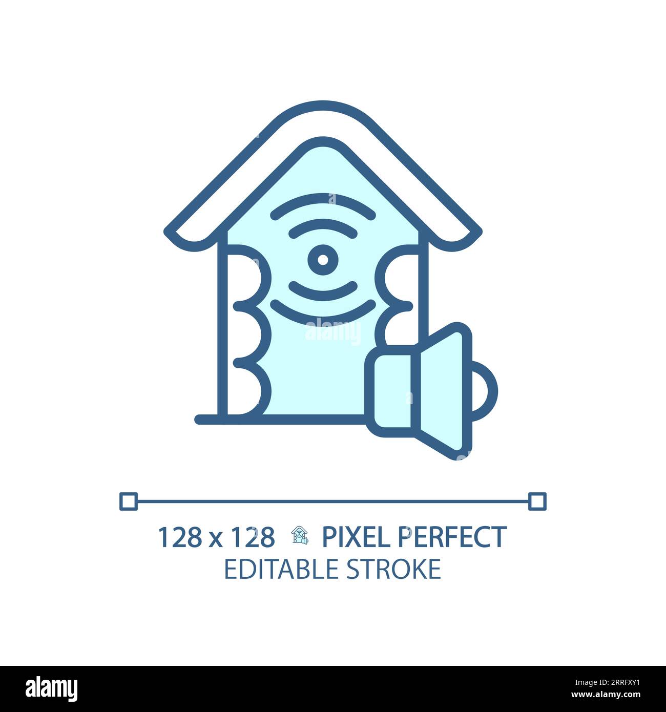 Customizable soundproof walls blue thin linear icon Stock Vector