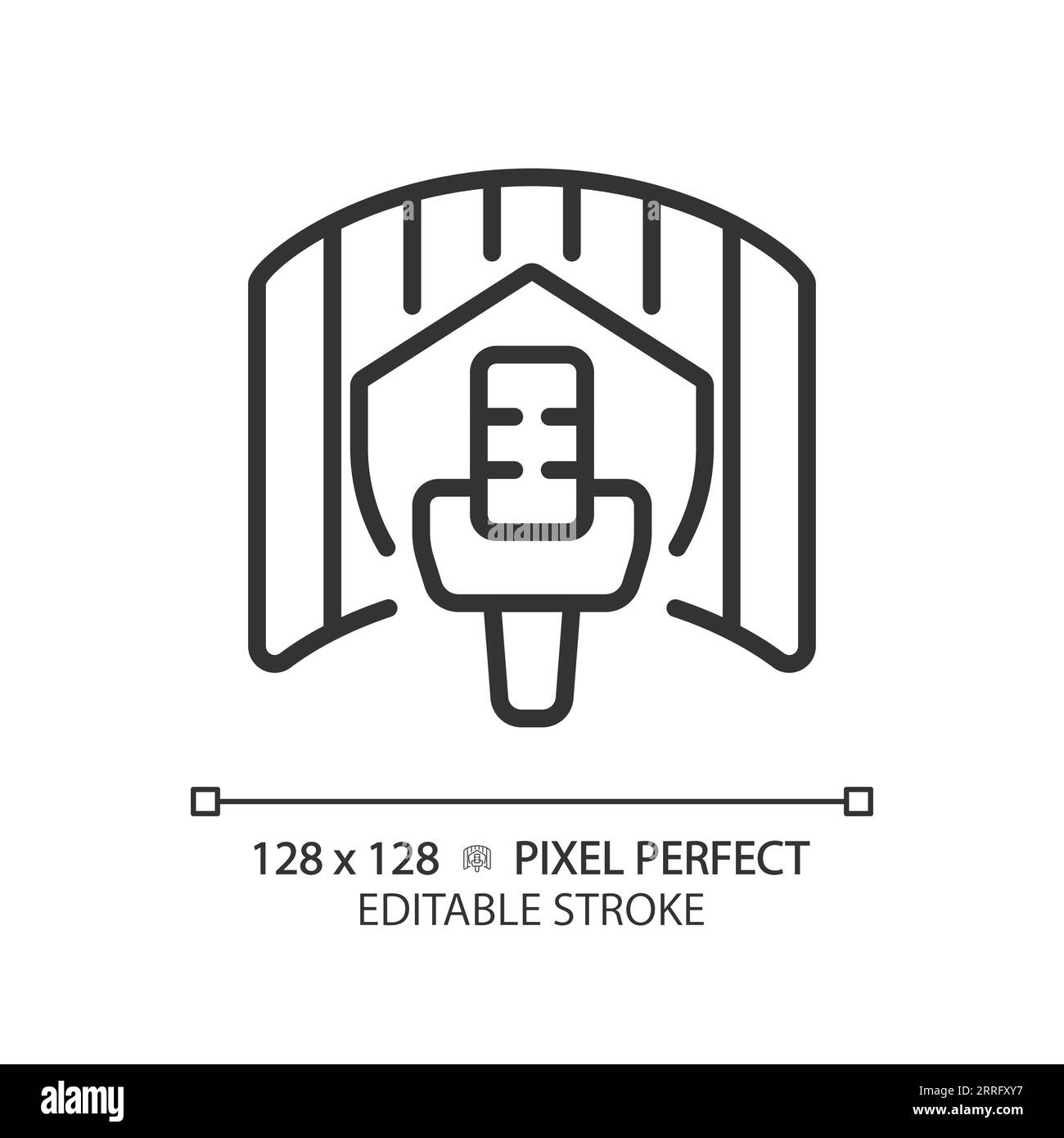 Customizable soundproof studio black thin linear icon Stock Vector