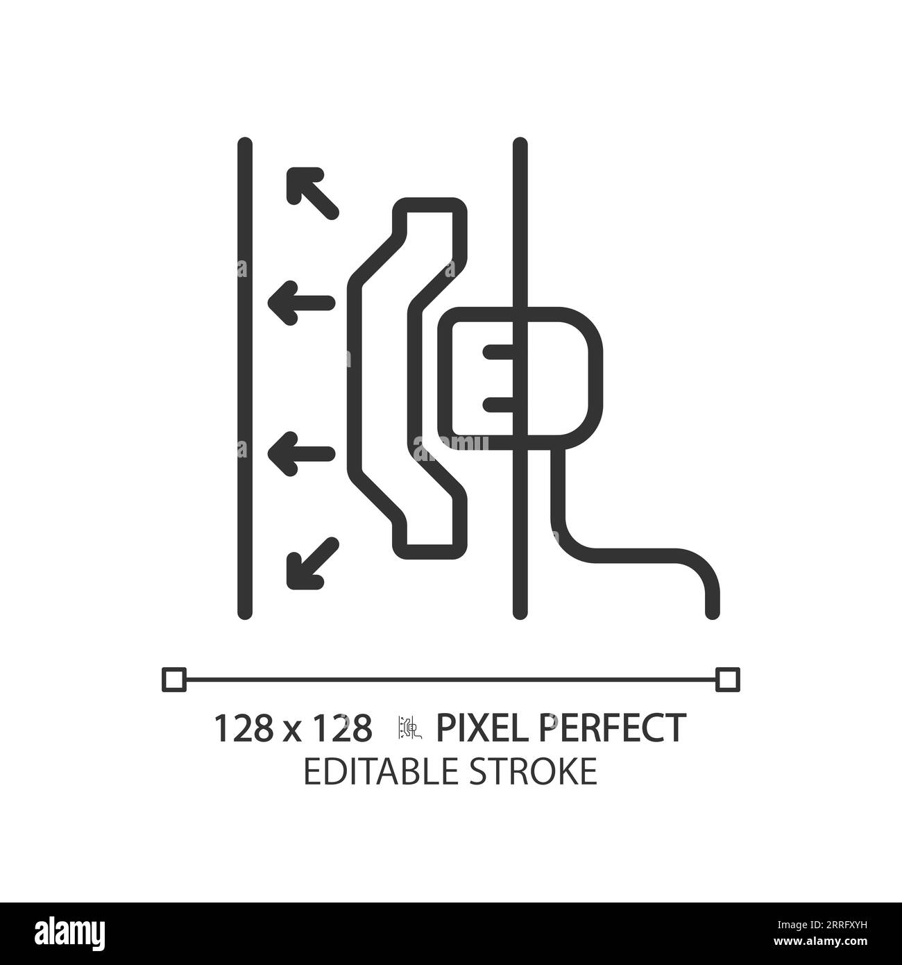 Customizable soundproof material black thin linear icon Stock Vector