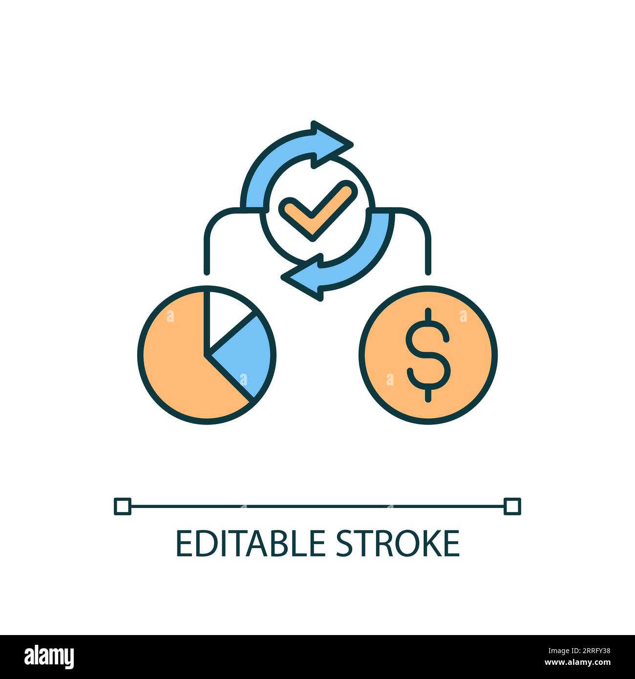 2D thin line colorful information sharing icon Stock Vector