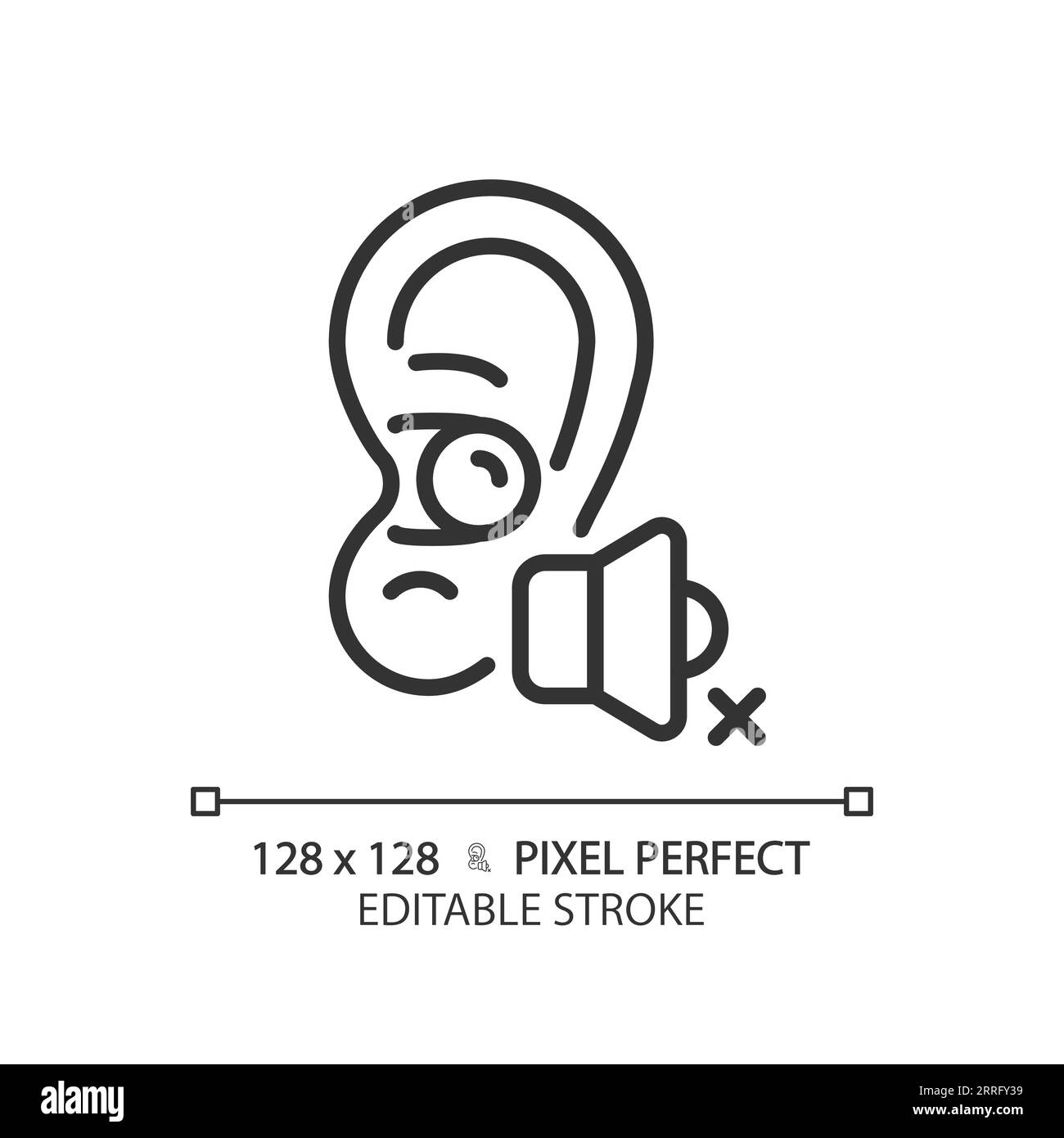 Customizable earplug black thin linear icon Stock Vector