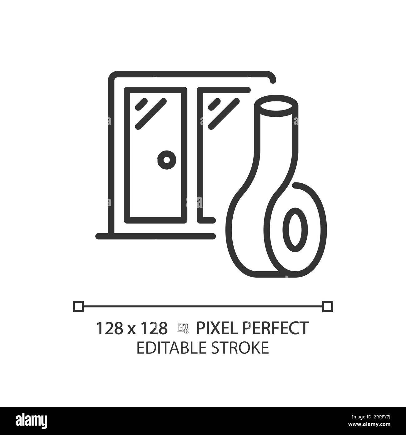 Customizable soundproof windows black thin linear icon Stock Vector