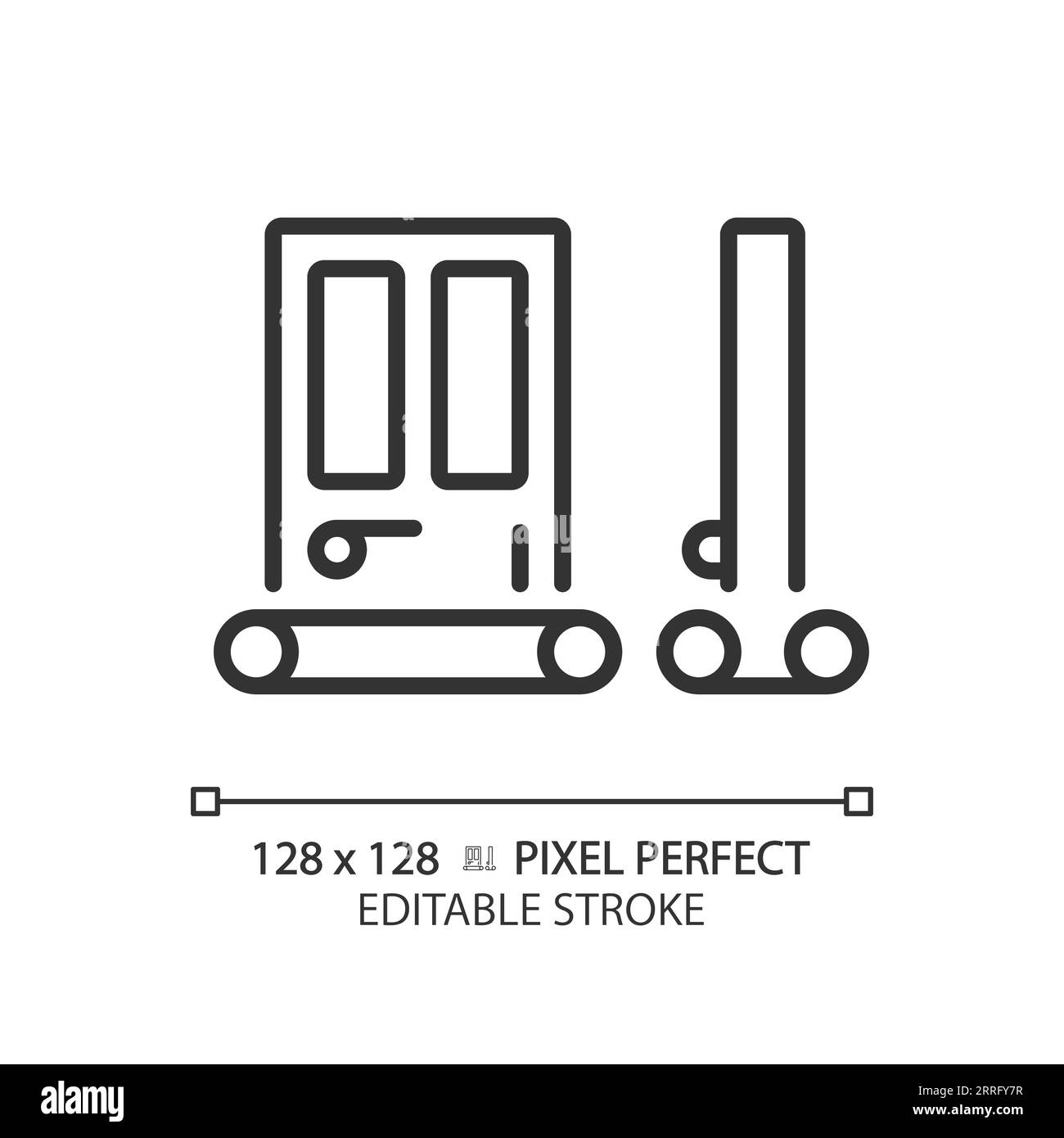 Customizable door seal black thin linear icon Stock Vector