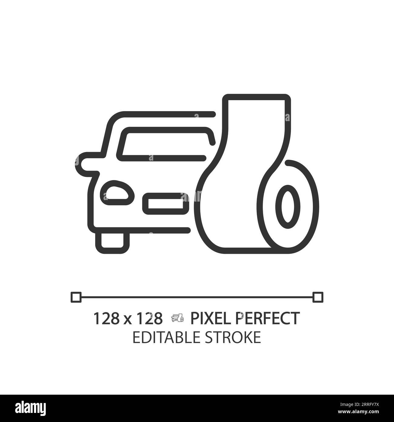 Customizable soundproofing car black thin linear icon Stock Vector