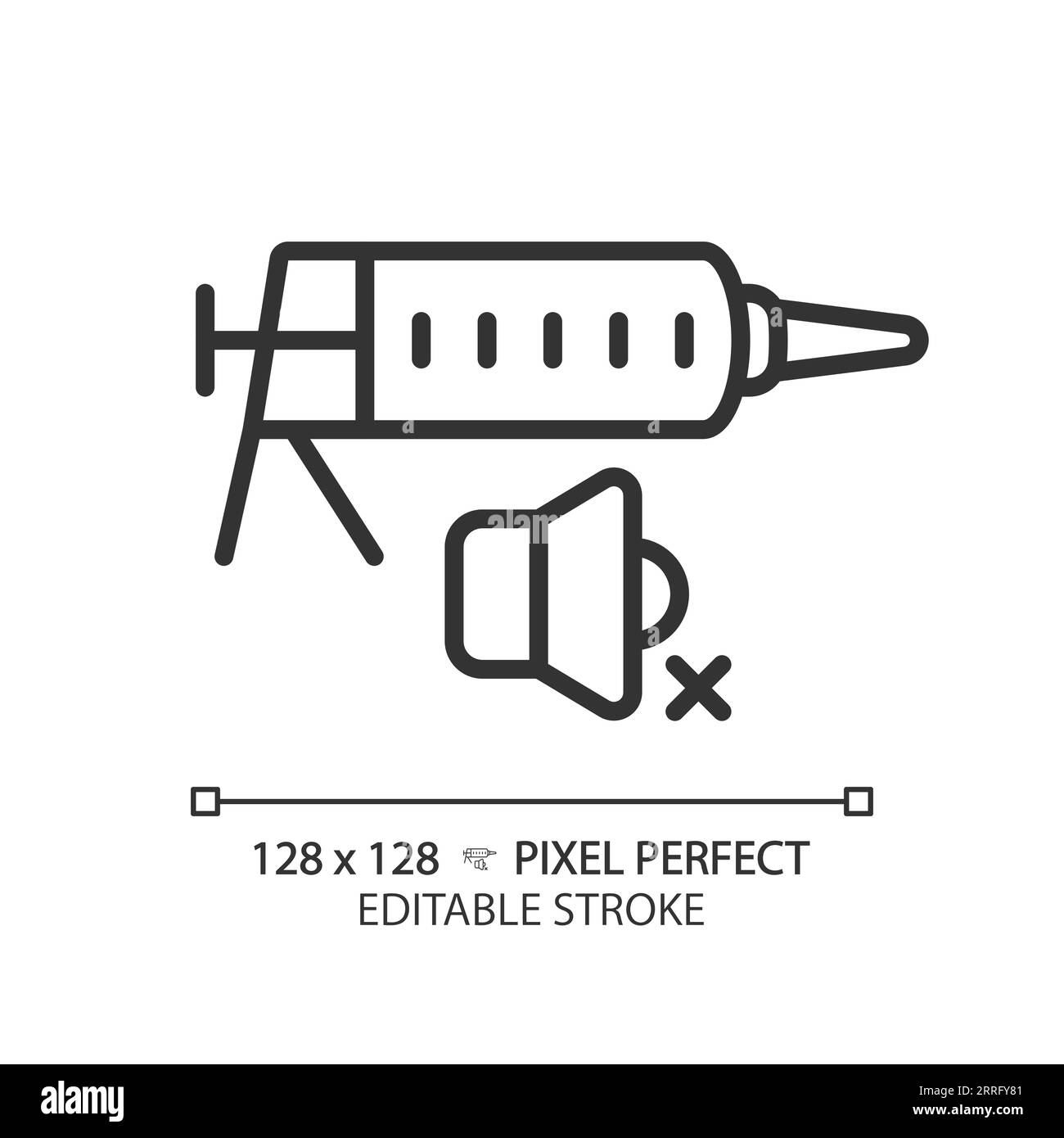 Customizable soundproof sealant black thin linear icon Stock Vector