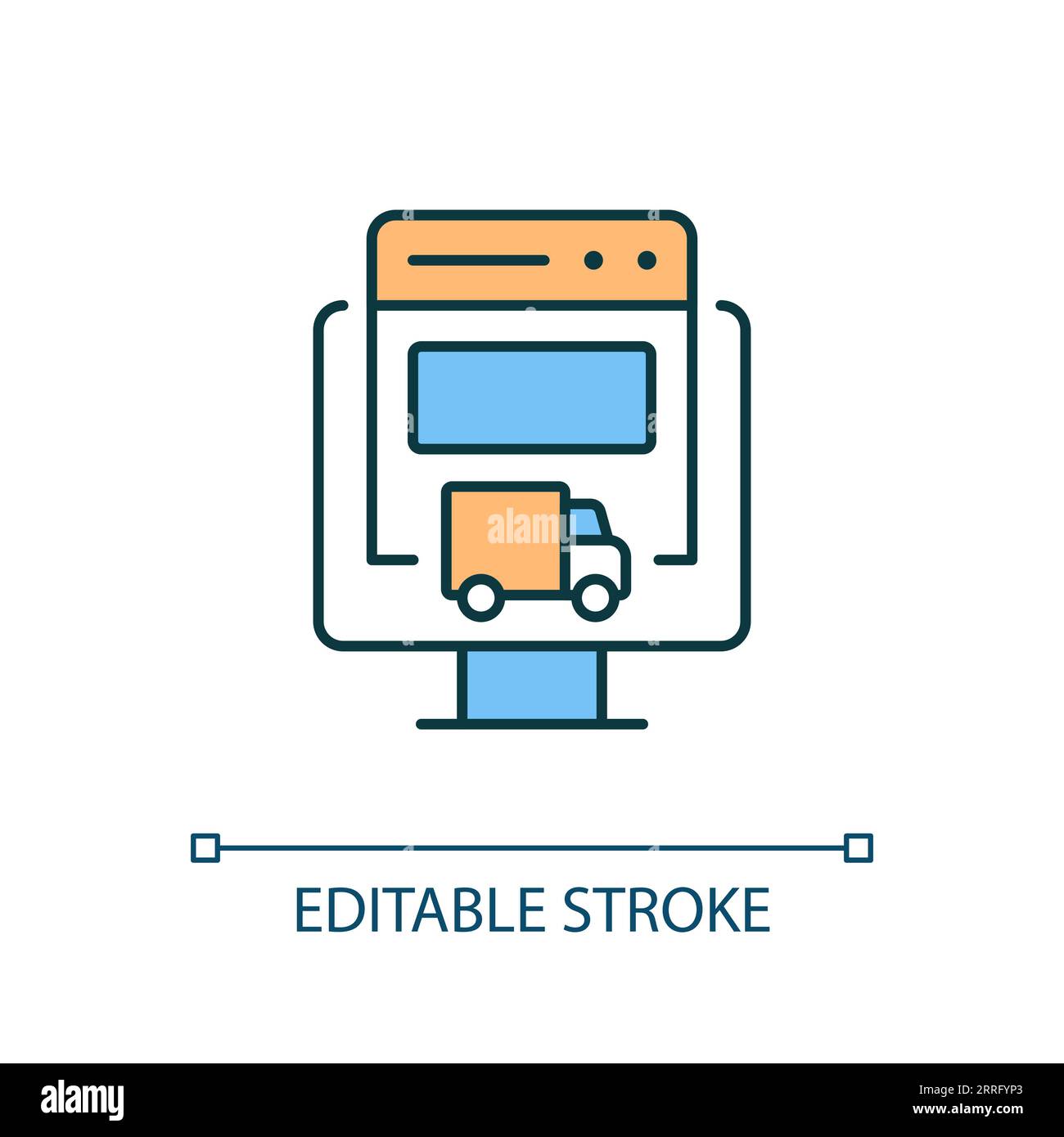 2D thin line colorful compliance management icon Stock Vector