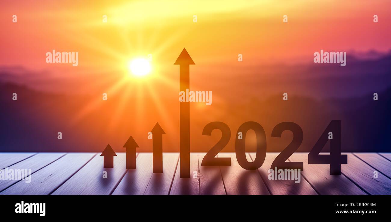 2024 new year. Development and growth concept. Future planning goals