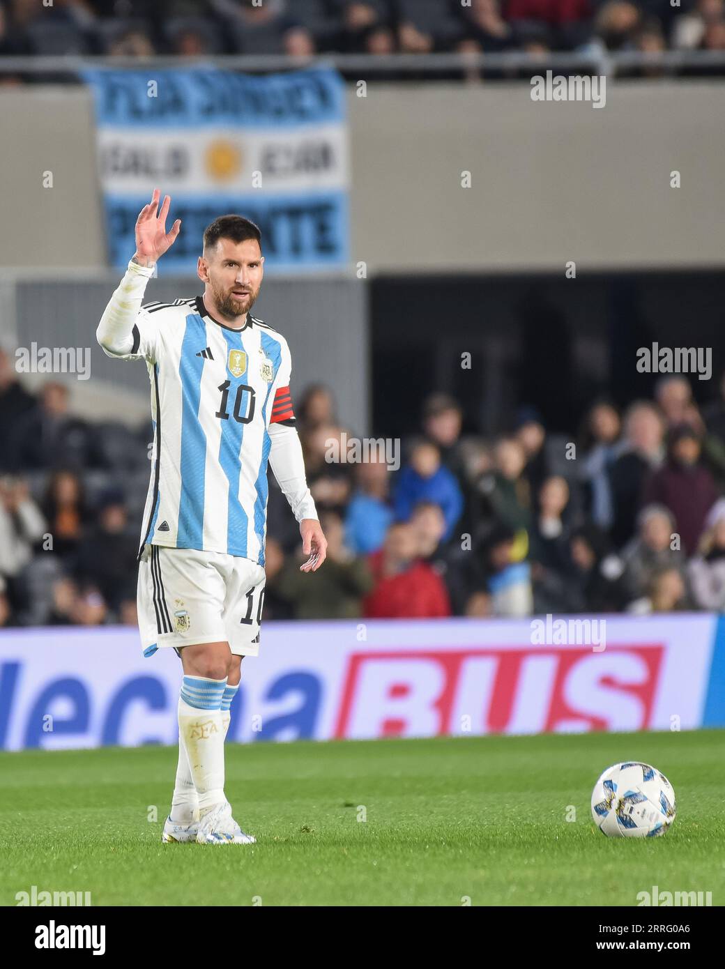Buenos Aires, Argentina. 07th Sep, 2023. Lionel Messi of Argentina national team during the FIFA 2024 World Cup qualifying round match between Argentina and Ecuador played at Monumental Stadium on September 7 in Buenos Aires. (Photo by Santiago Joel Abdala/PRESSINPHOTO) Credit: PRESSINPHOTO SPORTS AGENCY/Alamy Live News Stock Photo