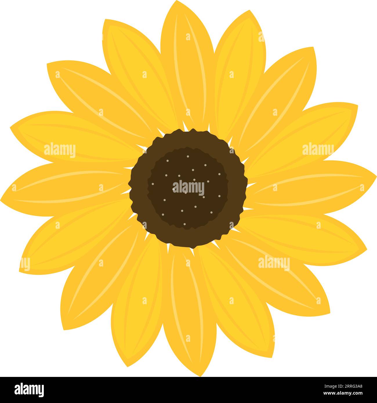 Sunflower icon in flat style. Flora vector illustration on isolated ...