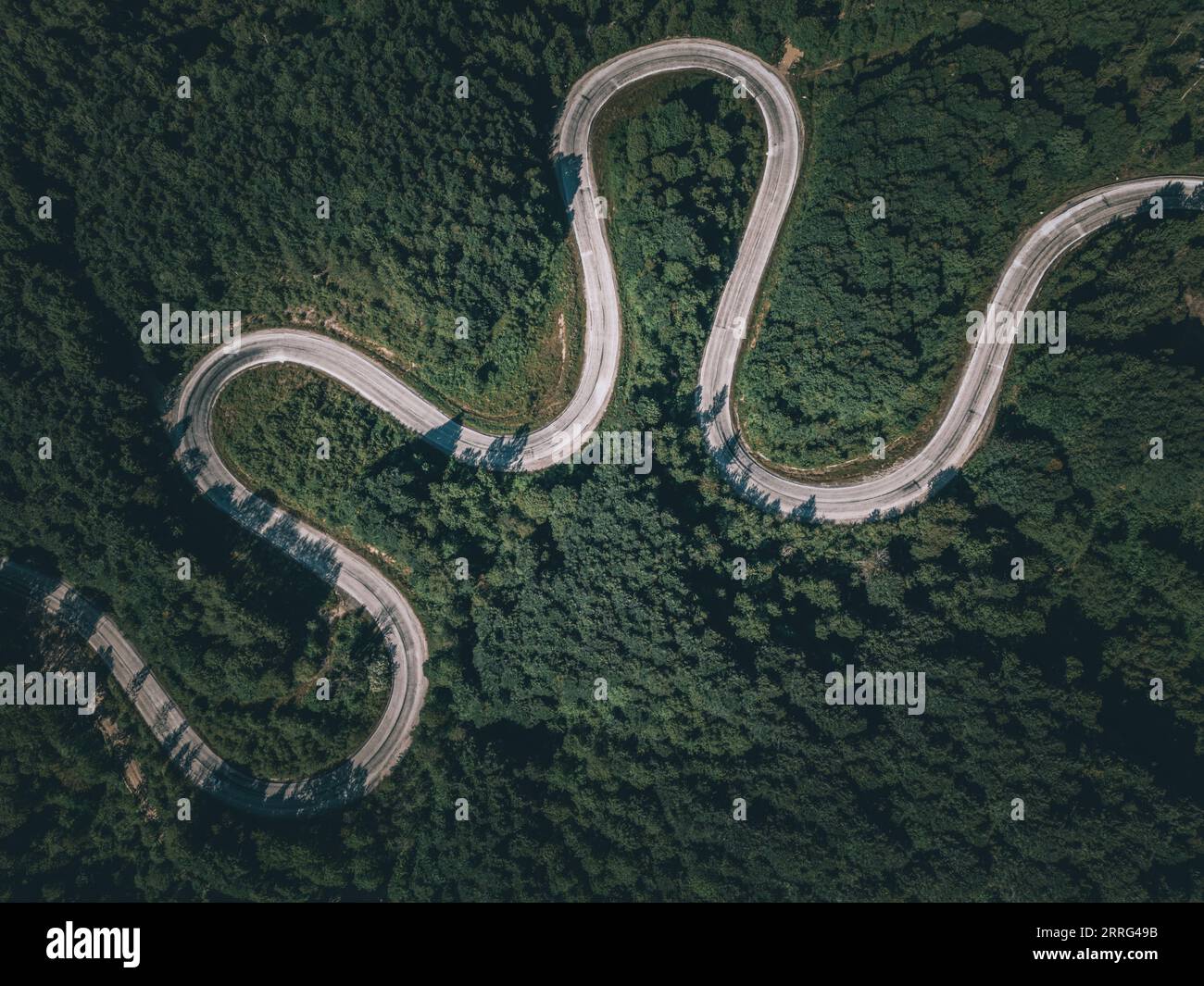 Aerial top view forestry road hi-res stock photography and images - Alamy