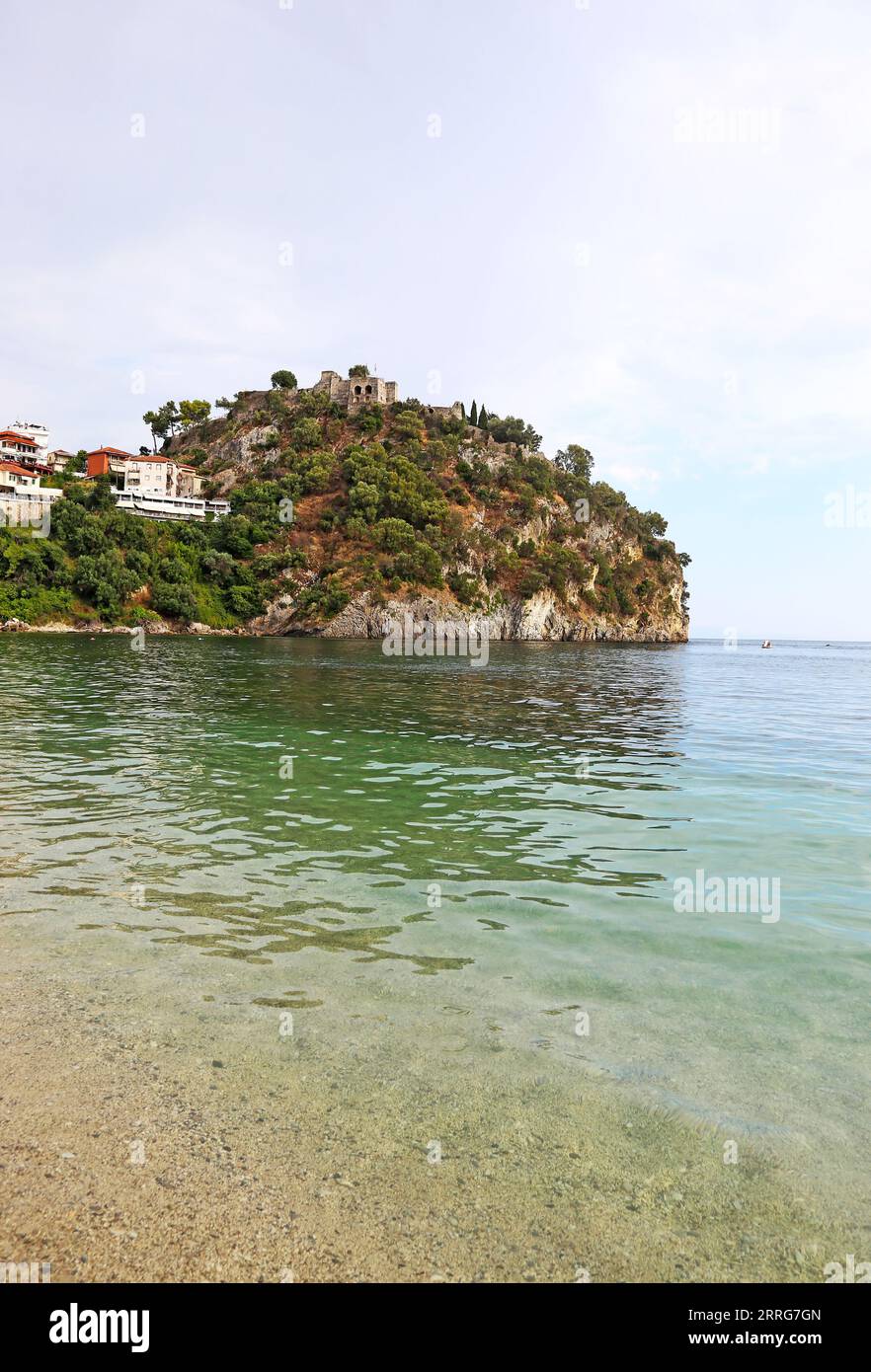 Valtos beach Parga - the Venetian Castle of Parga Greece Stock Photo ...