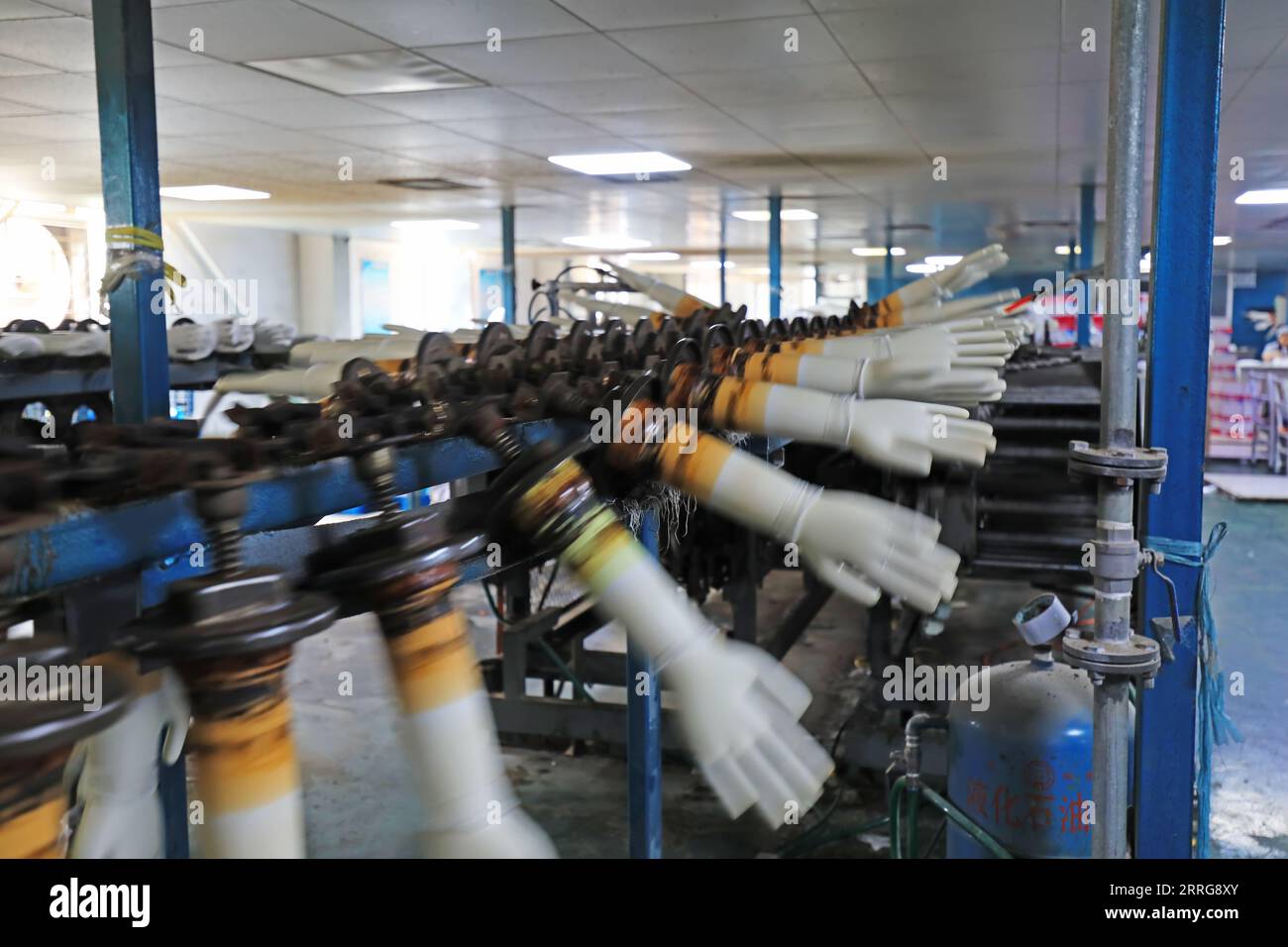 PVC medical gloves production line in the factory Stock Photo Alamy