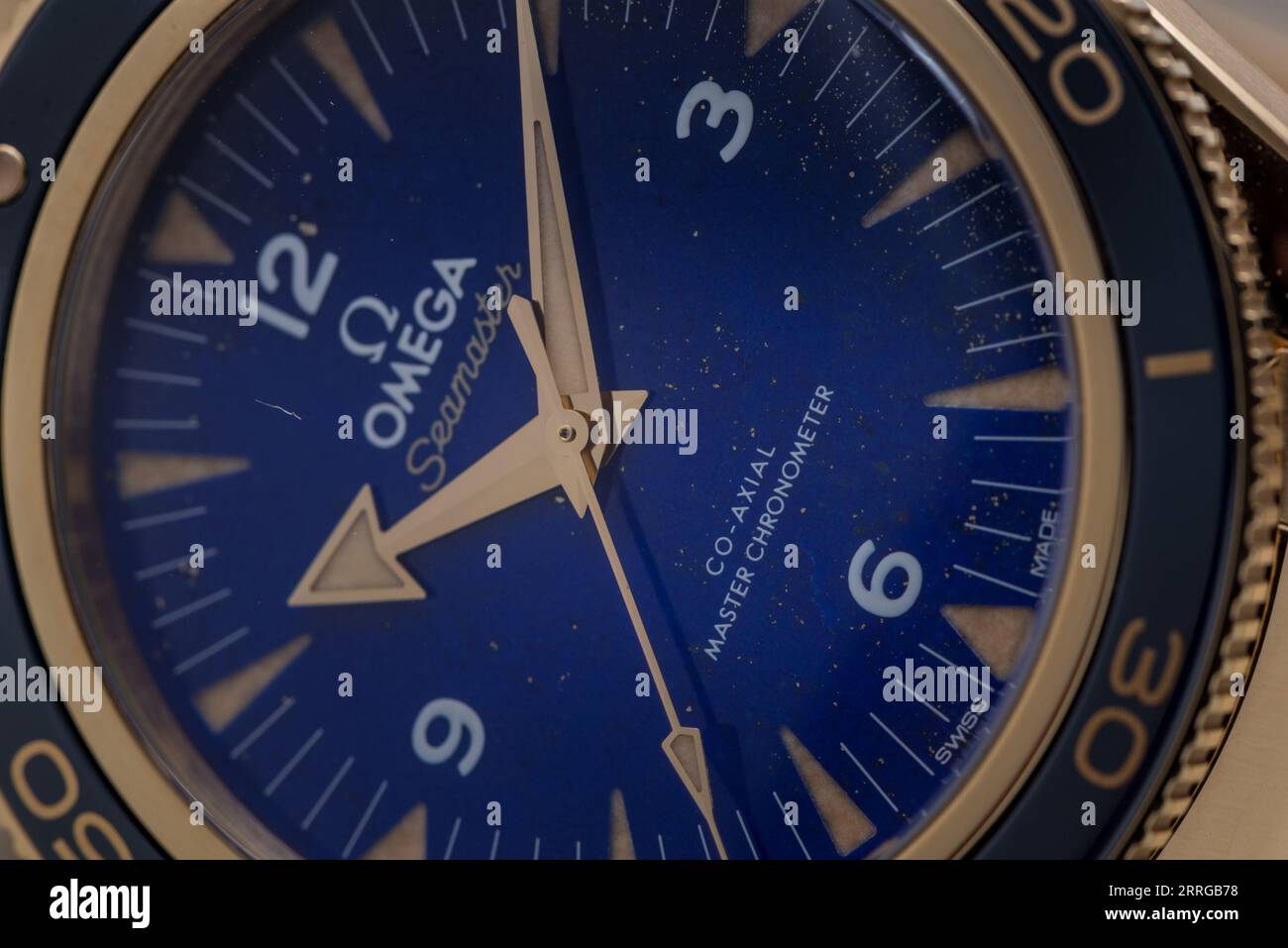 Omega Seamaster 300 in precious metals with Lapis Lazuli dial Stock Photo