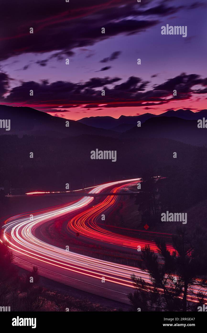 Interstate highway system (I 70) in Colorado mountains Stock Photo - Alamy