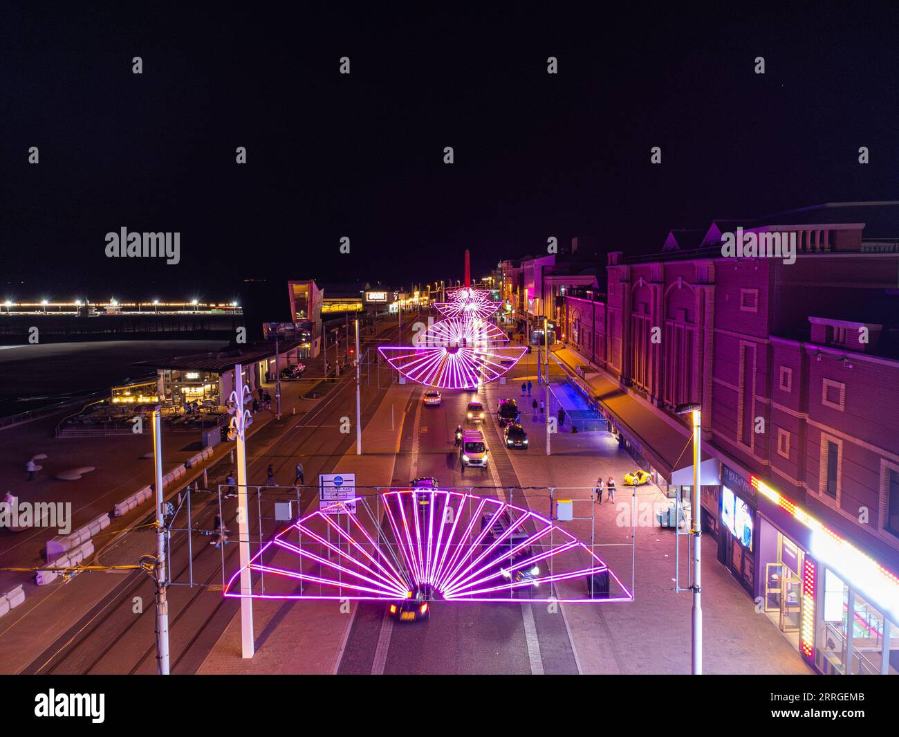 Blackpool Illuminations from the air Stock Photo Alamy