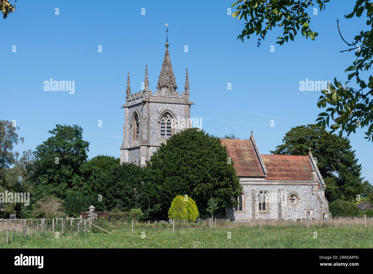 St. Leonard's Church in the village of Oakley, Hampshire, England, UK, a grade II* listed building Stock Photo
