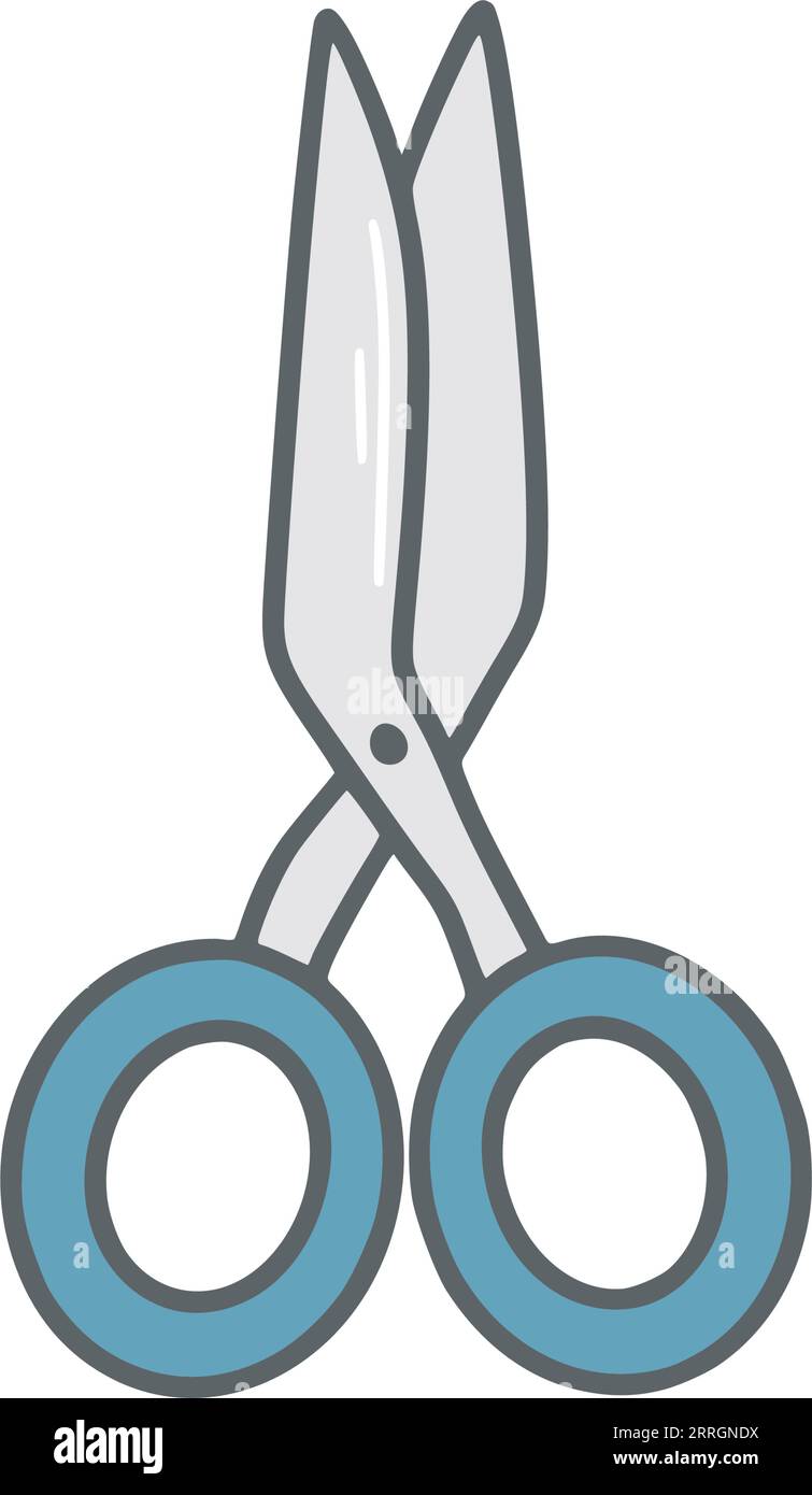 Hand drawn paper scissors clip art. Cutting scissors simple doodle